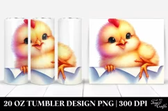Colorful Baby Chicken Smiling | 20 Oz Tumbler Product Image 1