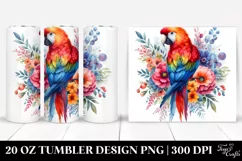 Colorful Parrot Floral | 20 Oz Tumbler Product Image 1