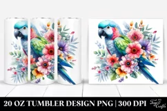 Colorful Parrot Floral | 20 Oz Tumbler Product Image 1