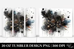 Colorful Black Watercolor Background | 20 oz Tumbler Product Image 1