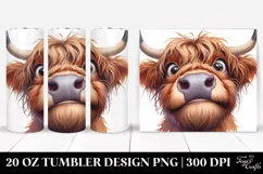 Expressive Highland Cow Portrait | 20 oz Tumbler Product Image 1