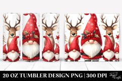 Watercolor Gnomes with Deer in Winter, High-Res 20 Oz Product Image 1