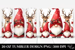 Watercolor Gnomes with Deer in Winter, High-Res 20 Oz Product Image 1