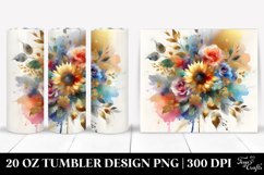 Colorful Bouquet with Gold Foil | 20 oz Tumbler Product Image 1