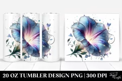 20 Oz Tumbler Sublimation | Shiny Morning Glory with Product Image 1