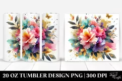 Vibrant Rhododendron Bouquet with Gold Foil | 20 Oz Tumbler Product Image 1