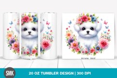 Baby Bichon Frise Colorful Flowers Tumbler | 20 oz Tumbler Product Image 1