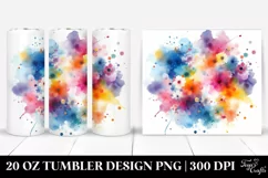 Colorful Watercolor Splash with Gold Insertions | 20 Oz Product Image 1