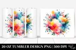 Colorful Watercolor Splash | 20 Oz Tumbler Product Image 1