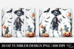 Watercolor Zombie Clipart, Transparent 20 Oz Tumbler Product Image 1
