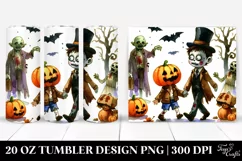 Watercolor Zombie Clipart, Transparent 20 Oz Tumbler Product Image 1