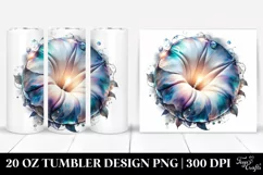 Abstract Shiny Morning Glory Watercolor Tumbler Product Image 1