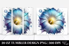 Abstract Shiny Morning Glory Watercolor Tumbler Product Image 1