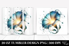 Abstract Shiny Morning Glory Watercolor Tumbler Product Image 1