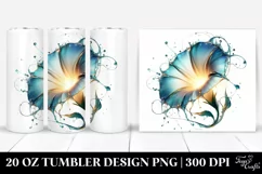 Abstract Shiny Morning Glory Watercolor Tumbler Product Image 1