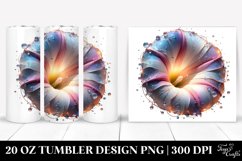Abstract Shiny Morning Glory Watercolor Tumbler Product Image 1