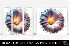 Abstract Shiny Morning Glory Watercolor Tumbler Product Image 1