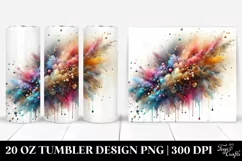 Colorful Watercolor Particles | 20 oz Tumbler Product Image 1