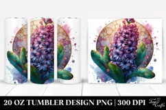 Detailed Stained Hyacinth Shiny Metallic Tumbler Product Image 1