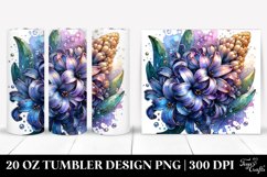 Detailed Stained Hyacinth Shiny Metallic Tumbler Product Image 1