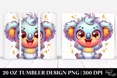 Crazy Small Baby Koala Cartoon Colorful | 20 Oz Tumbler Product Image 1