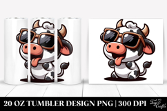Cartoony Cow with Oversized Sunglasses 20 Oz Tumbler Product Image 1
