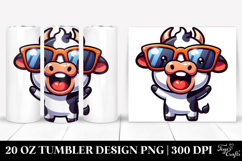 Excited Cow with Sunglasses 20 Oz Tumbler Product Image 1