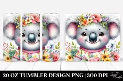 Whimsical Baby Koala with Flowers | 20 Oz Tumbler Product Image 1