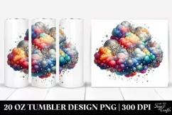 Colorful Watercolor Cloud with Silver Foil | 20 Oz Tumbler Product Image 1