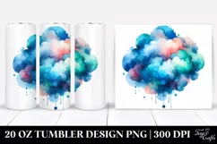 Colorful Blueis Watercolor Cloud | 20 Oz Tumbler Product Image 1