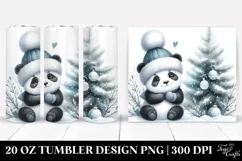 Cute Baby Panda in Winter, Transparent 20 Oz Tumbler Product Image 1