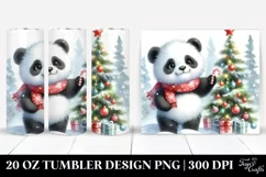 Cute Baby Panda Made Christmas Tree, High-Res 20 Oz Tumbler Product Image 1