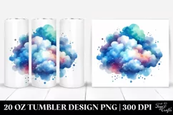 Colorful Blueis Watercolor Cloud | 20 Oz Tumbler Product Image 1