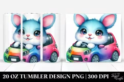 Cute Baby Bunny in Car, PNG Product Image 1