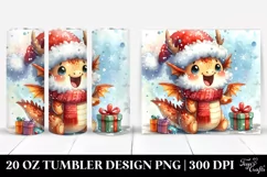 Excited Dragon in Winter Clothes 20 Oz Tumbler Product Image 1