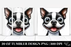 Cute Crazy Boston Terrier Watercolor Furr | 20 Oz Tumbler Product Image 1