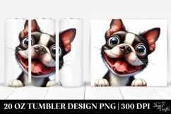 Cute Crazy Boston Terrier Watercolor Furr | 20 Oz Tumbler Product Image 1