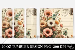 Vintage Flowers Postcard Retro | 20 oz Tumbler Product Image 1