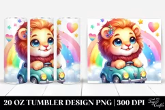 Smiling Baby Lion in Car PNG Product Image 1