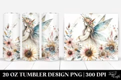Washed Watercolor Boho Fairy | 20 oz Tumbler Product Image 1