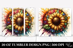 Shiny Sunflower Tumbler Design | 20 Oz Tumbler Product Image 1