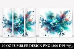 Colorful Cyan Watercolor Splash | 20 Oz Tumbler Product Image 1
