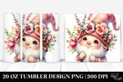 Cute Gnome with Snapdragon Flowers | 20 Oz Tumbler Product Image 1
