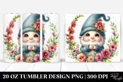 Cute Gnome with Snapdragon Flowers | 20 Oz Tumbler Product Image 1