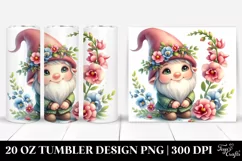 Cute Gnome with Snapdragon Flowers | 20 Oz Tumbler Product Image 1