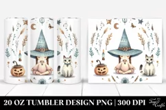 Funny Witch Cat Flower | 20 oz Tumbler Product Image 1