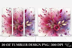 Colorful Magenta Watercolor Background | 20 Oz Tumbler Product Image 1