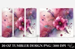 Colorful Magenta Watercolor Background | 20 Oz Tumbler Product Image 1