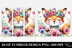 Whimsical Baby Fox with Star Flowers | 20 Oz Tumbler Product Image 1
