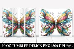 Colorful Butterfly Tumbler Design | 20 Oz Tumbler Product Image 1